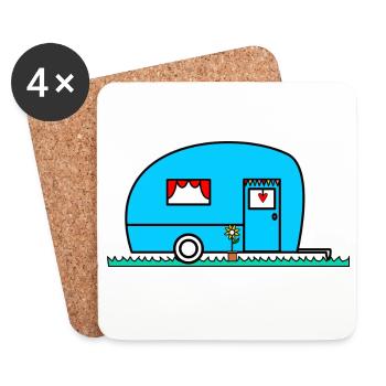 CAMPING. CAMP. I CAN'T. HUMOR. HOLIDAY - Coasters (set of 4) - white - Front