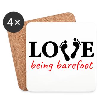 love being barefoot Version 2 - love to be barefoot - Coasters (set of 4) - white - Front