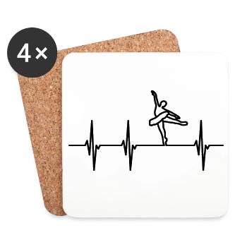 Danseuse de Ballet ECG Ligne Coeur - Dessous de verre (lot de 4) - blanc - Devant