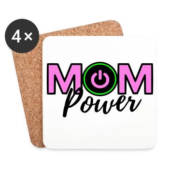 Mom power - Coasters (set of 4) - white - Front