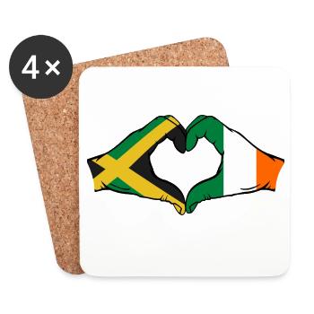 Jamaika Irland Hände Herzform - Untersetzer (4er-Set) - Weiß - Vorne
