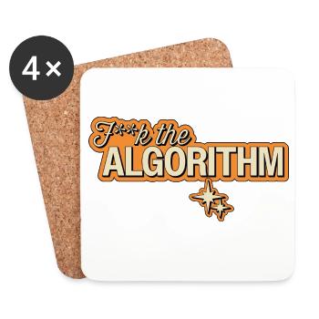 Fk the Algorithm – Digitale Rebellion - Untersetzer (4er-Set) - Weiß - Vorne