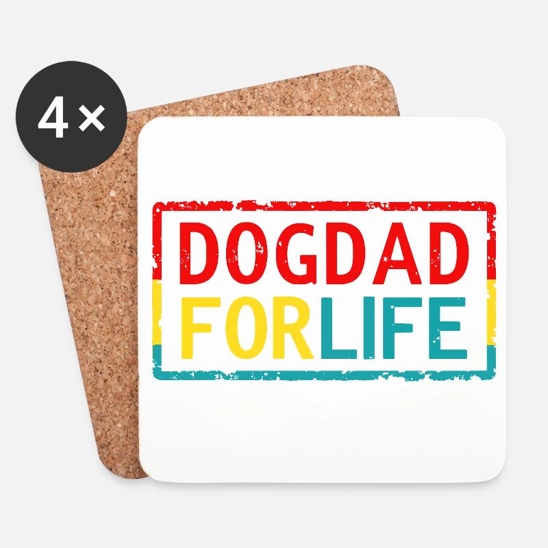 Hundepapa fürs Leben - Untersetzer (4er-Set) - Weiß