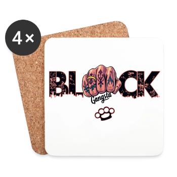 Block Gangster - Coasters (set of 4) - white - Front