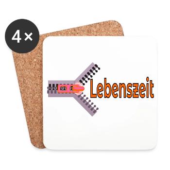 LEBENSZEIT ZEIT LEBEN - Untersetzer (4er-Set) - Weiß - Vorne