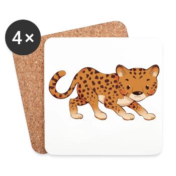 Leopard - Coasters (set of 4) - white - Front