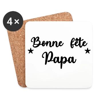 HAPPY FATHER'S DAY. DAD. FATHER'S DAY. FATHER - Coasters (set of 4) - white - Front