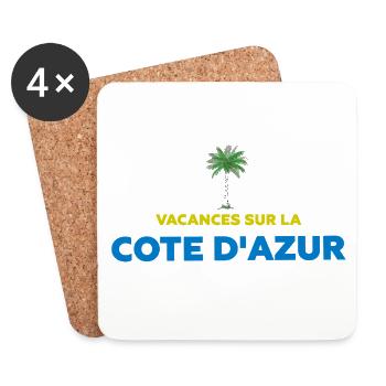 Vacances sur la côte d'azur - Dessous de verre (lot de 4) - blanc - Devant