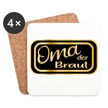 HOCHZEIT HEIRATEN - OMA DER BRAUT GROßMAMA - Untersetzer (4er-Set) - Weiß - Vorne