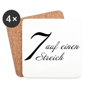 Sieben auf einen Streich - Untersetzer (4er-Set) - Weiß - Vorne