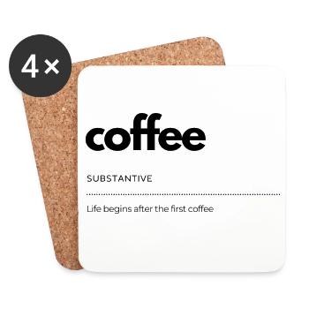 coffee– Leben beginnt danach - Untersetzer (4er-Set) - Weiß - Vorne