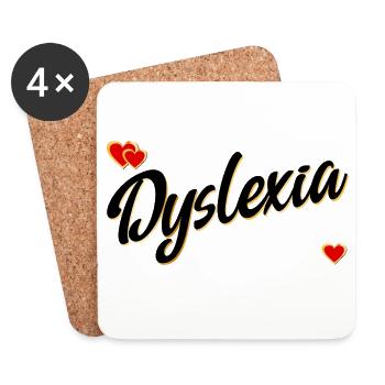 NEURODIVERSITY DYSLEXIA - Coasters (set of 4) - white - Front