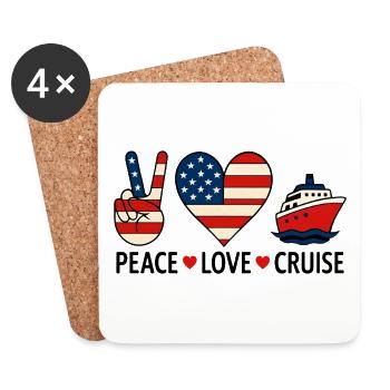 Frieden Liebe Kreuzfahrt USA Urlaubsmotiv - Untersetzer (4er-Set) - Weiß - Vorne