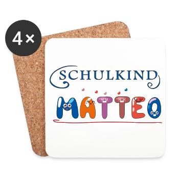 Schoolchild Matteo - Coasters (set of 4) - white - Front