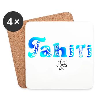 Tahiti (Blaue Lagune) - Untersetzer (4er-Set) - Weiß - Vorne