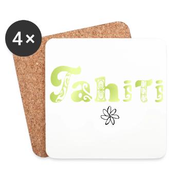 Tahiti (lime) - Coasters (set of 4) - white - Front