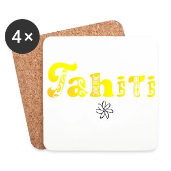 Tahiti (Sonnenuntergang) - Untersetzer (4er-Set) - Weiß - Vorne