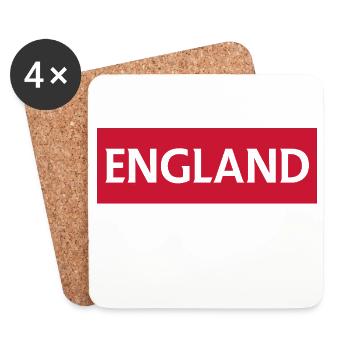 Silhouette de la ligne d’horizon de Doncaster City en Angleterre - Dessous de verre (lot de 4) - blanc - Devant