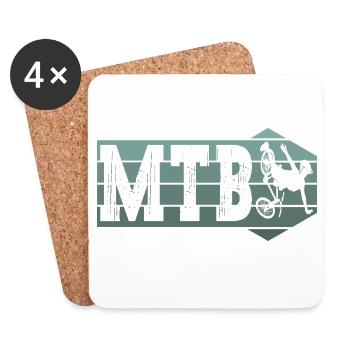Mountain Bike Retro Vintage MTB Bike Bike Bicycle - Coasters (set of 4) - white - Front