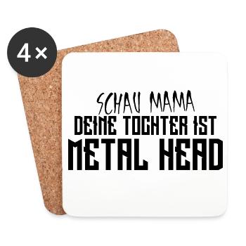 Schau Mama, deine Tochter ist Metalhead - Untersetzer (4er-Set) - Weiß - Vorne