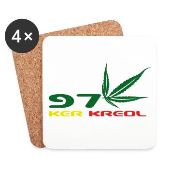 Design Cannabis Leaf Afrika - Untersetzer (4er-Set) - Weiß - Vorne