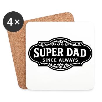 Super dad since always - Dessous de verre (lot de 4) - blanc - Devant