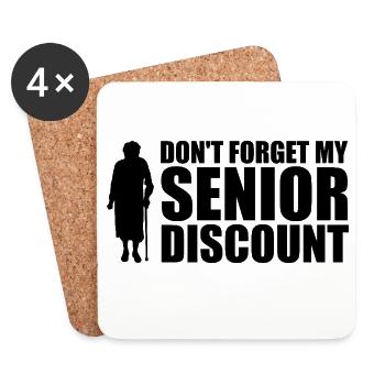 Don't forget my senior discount Older S - Coasters (set of 4) - white - Front