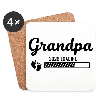 Grandpa 2026 Loading - Untersetzer (4er-Set) - Weiß - Vorne