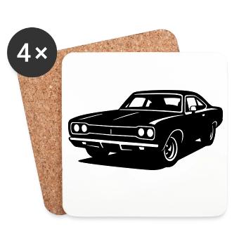 Muscle Car - Dessous de verre (lot de 4) - blanc - Devant