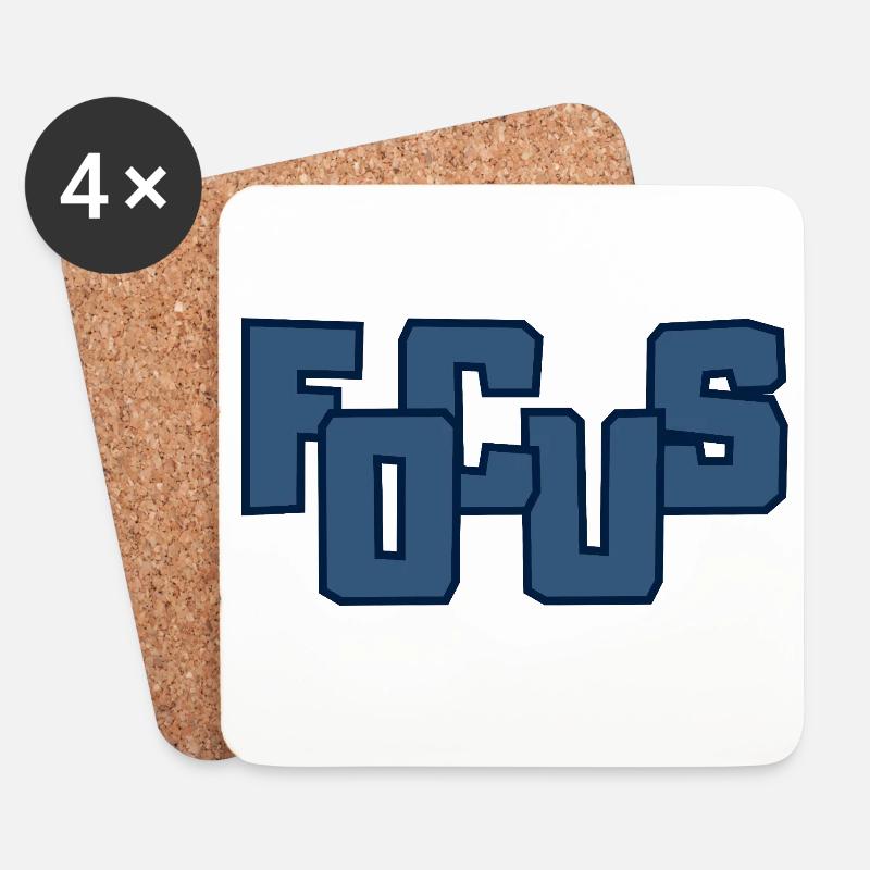 Fools Bold Block-Beschriftung - Untersetzer (4er-Set) - Weiß