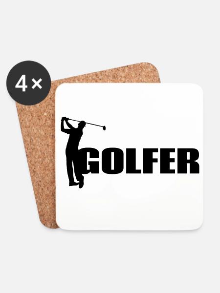 Golfer - Untersetzer (4er-Set) - Weiß