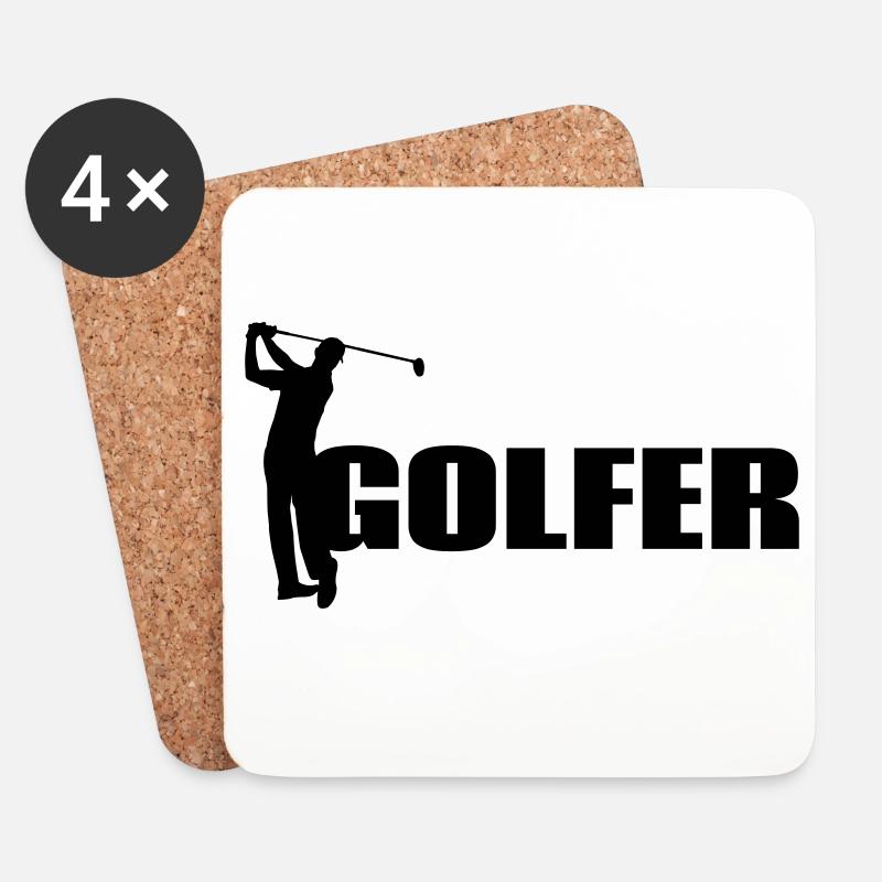 Golfer - Untersetzer (4er-Set) - Weiß