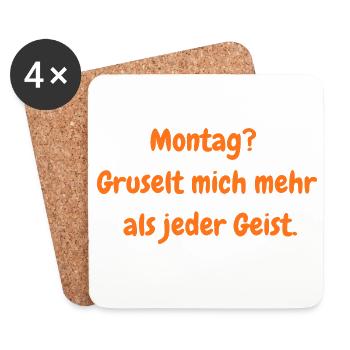 Monday Horror – Funny Halloween Saying - Coasters (set of 4) - white - Front