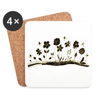 Fleur - Dessous de verre (lot de 4) - blanc - Devant