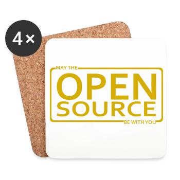 Que l’Open Source soit avec vous - Dessous de verre (lot de 4) - blanc - Devant