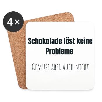 Schoko statt Gemüse - Untersetzer (4er-Set) - Weiß - Vorne