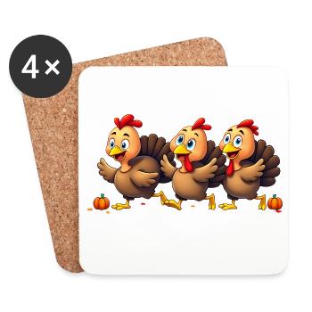 Bébé dinde de Thanksgiving - Dessous de verre (lot de 4) - blanc - Devant