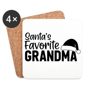 La grand-mère préférée du Père Noël - Dessous de verre (lot de 4) - blanc - Devant