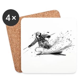 Snowboard - Untersetzer (4er-Set) - Weiß - Vorne