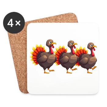 Bébé dinde de Thanksgiving - Dessous de verre (lot de 4) - blanc - Devant