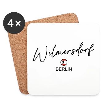 Wilmersdorf - Drapeau de Berlin - Ours de Berlin - Dessous de verre (lot de 4) - blanc - Devant