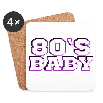 Années 80 - Dessous de verre (lot de 4) - blanc - Devant