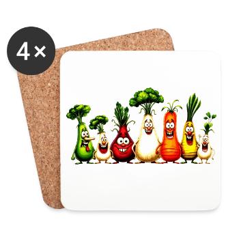 vegetables - Coasters (set of 4) - white - Front