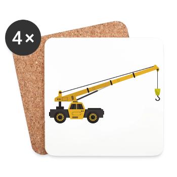 Crane truck - Coasters (set of 4) - white - Front