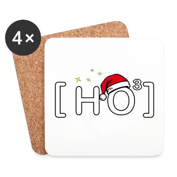 Ho Ho Ho – Motif de Noël drôle - Dessous de verre (lot de 4) - blanc - Devant