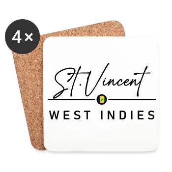 St. Vincent & Grenadinen - West Indies - Karibik - Untersetzer (4er-Set) - Weiß - Vorne