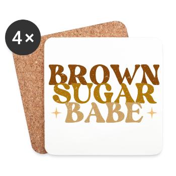 Brown Sugar Babe – Afrikanischer Melanin-Stolz - Untersetzer (4er-Set) - Weiß - Vorne