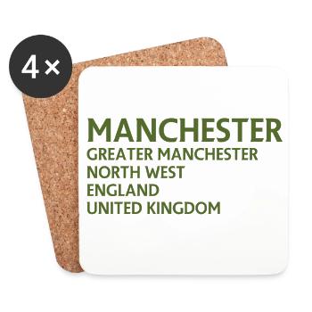 Manchester – Angleterre Lyrique - Dessous de verre (lot de 4) - blanc - Devant