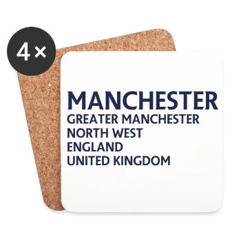 Manchester – Angleterre Lyrique - Dessous de verre (lot de 4) - blanc - Devant