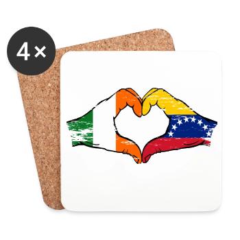 Ireland Venezuela Flags Heart - Coasters (set of 4) - white - Front